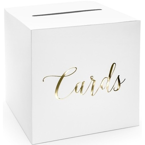 Verjaardag jubileum enveloppendoos wit goud cards 24 cm